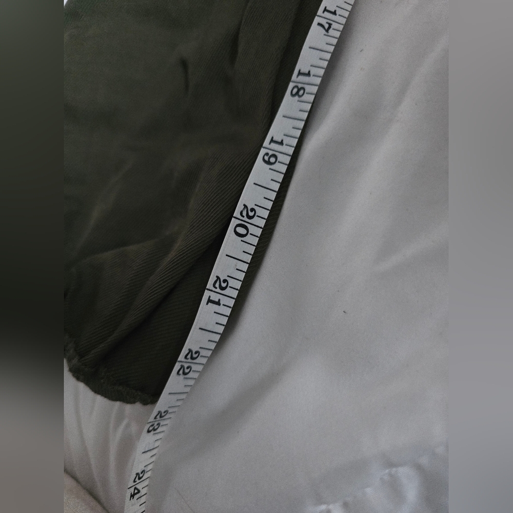 Uterque Straight Trousers Olive Green Made in Spain - Picture 7 of 15
